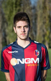 il giovane Passerini autore della prima rete per la Centese Calcio (nella foto con la maglia della Primavera del Bologna)
