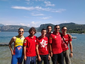 I sei Triatleti che hanno partecipato all'Internazionale di Triathlon di Bardolino 