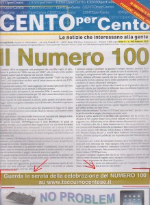La copia numero 100 con l'invito da parte dell'editore di vedere il video servizio sulla serata .link allegato al prtesente articolo