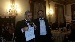sx davide mattioli attuale Presidente del sodalizio lionistico locale e Bonzagni Raffaele suo predeccessore 