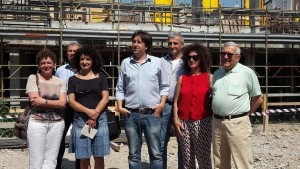 la delegazione delle autorità che ha visitato con i giornalisti il cantiere che a breve ospiterà il nuovo pronto soccorso di Cento dal costo di circa 2 milioni di €.
