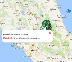 localizzazione del sisma 