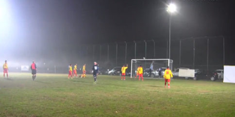 Momento della partita tra Guercino Calcio e Centese 2010