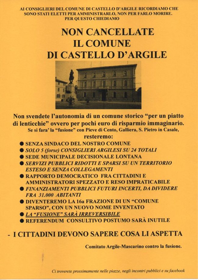 volantino noi fusione bassa bolognese