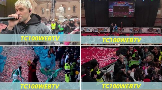 COLLAGE IMMAGINE VIDEO SECONDA DOMENICA CARNEVALE DI CENTO