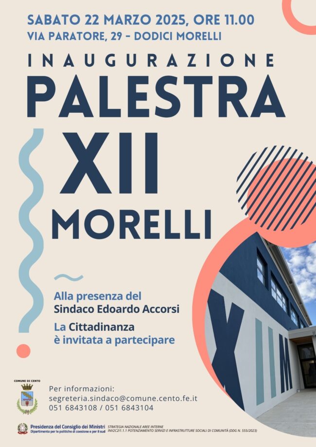 Inaugurazione Palestra Dodici Morelli – 22 marzo 2025