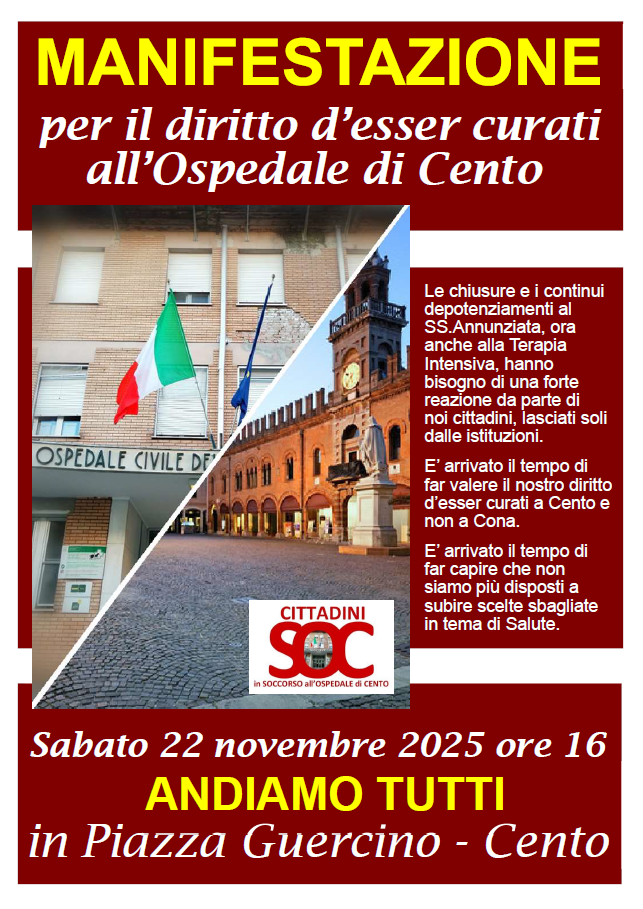 Manifesto Manifestazione Ospedale